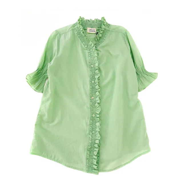 Vestido de algodón orgánico Zoe | Verde