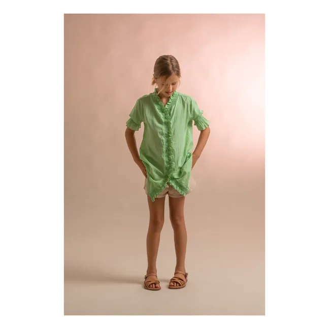 Vestido de algodón orgánico Zoe | Verde