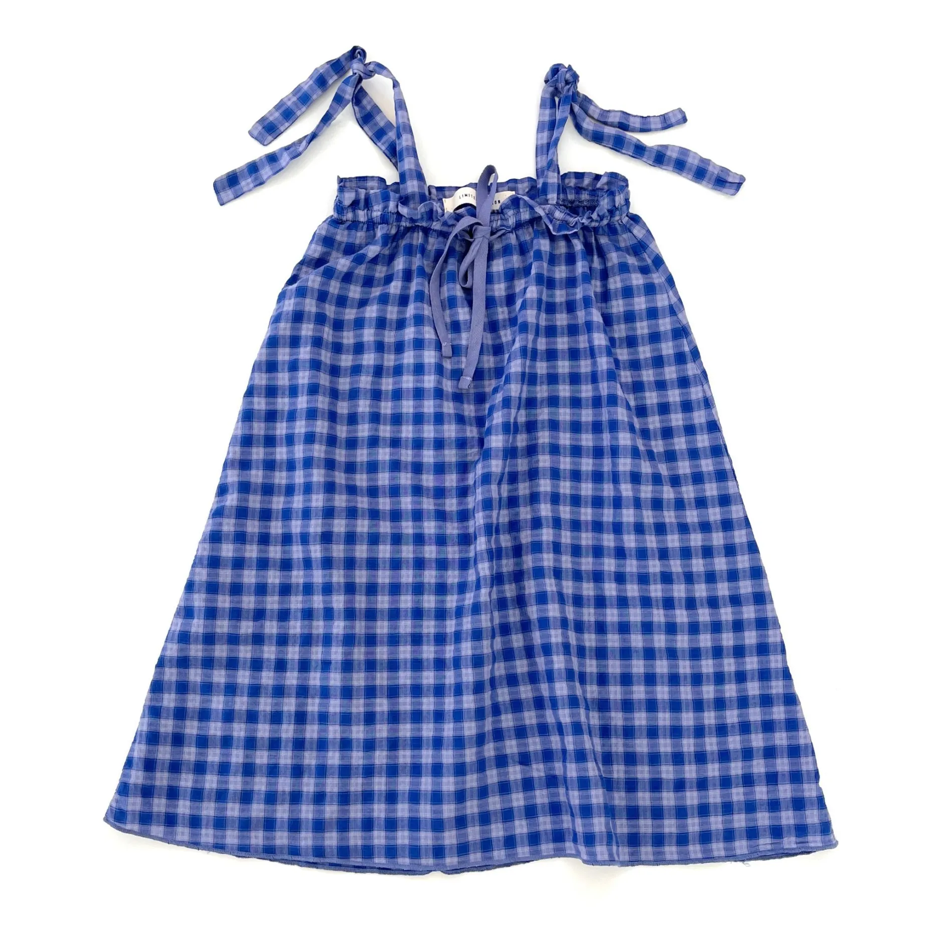 Longlivethequeen Blue Organic Cotton Checked Dress