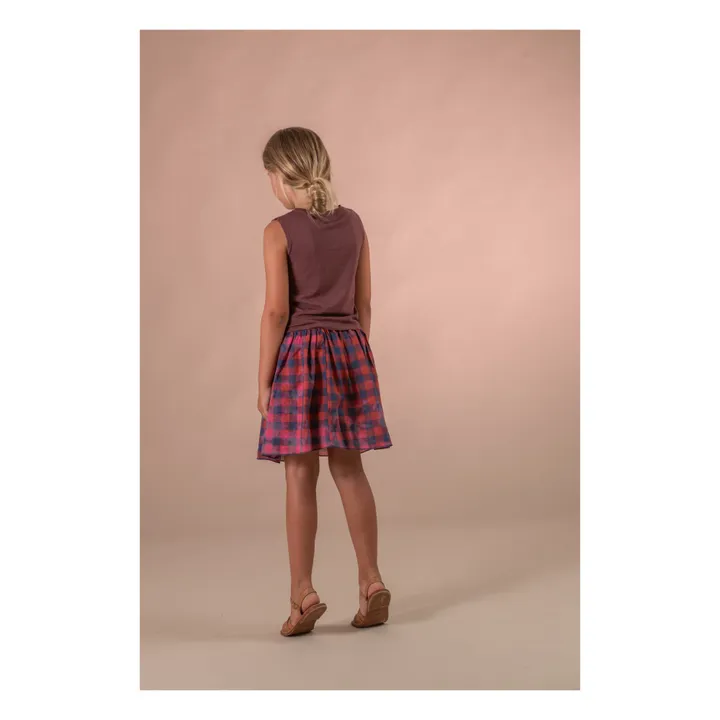 Organic Cotton Checked Skirt | Red- Product image n°1