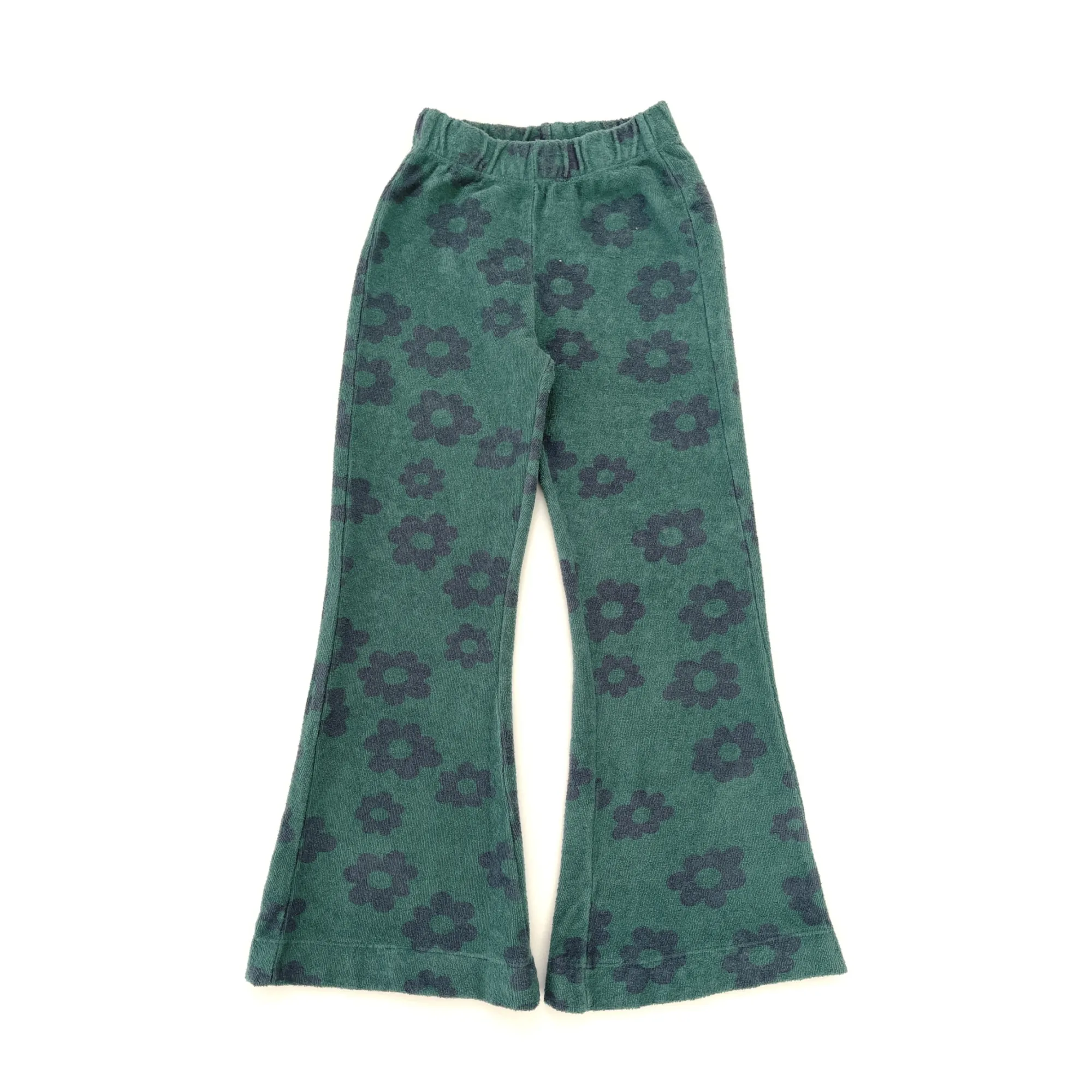 Longlivethequeen Blue Organic Cotton Terry Cloth Flared Trousers