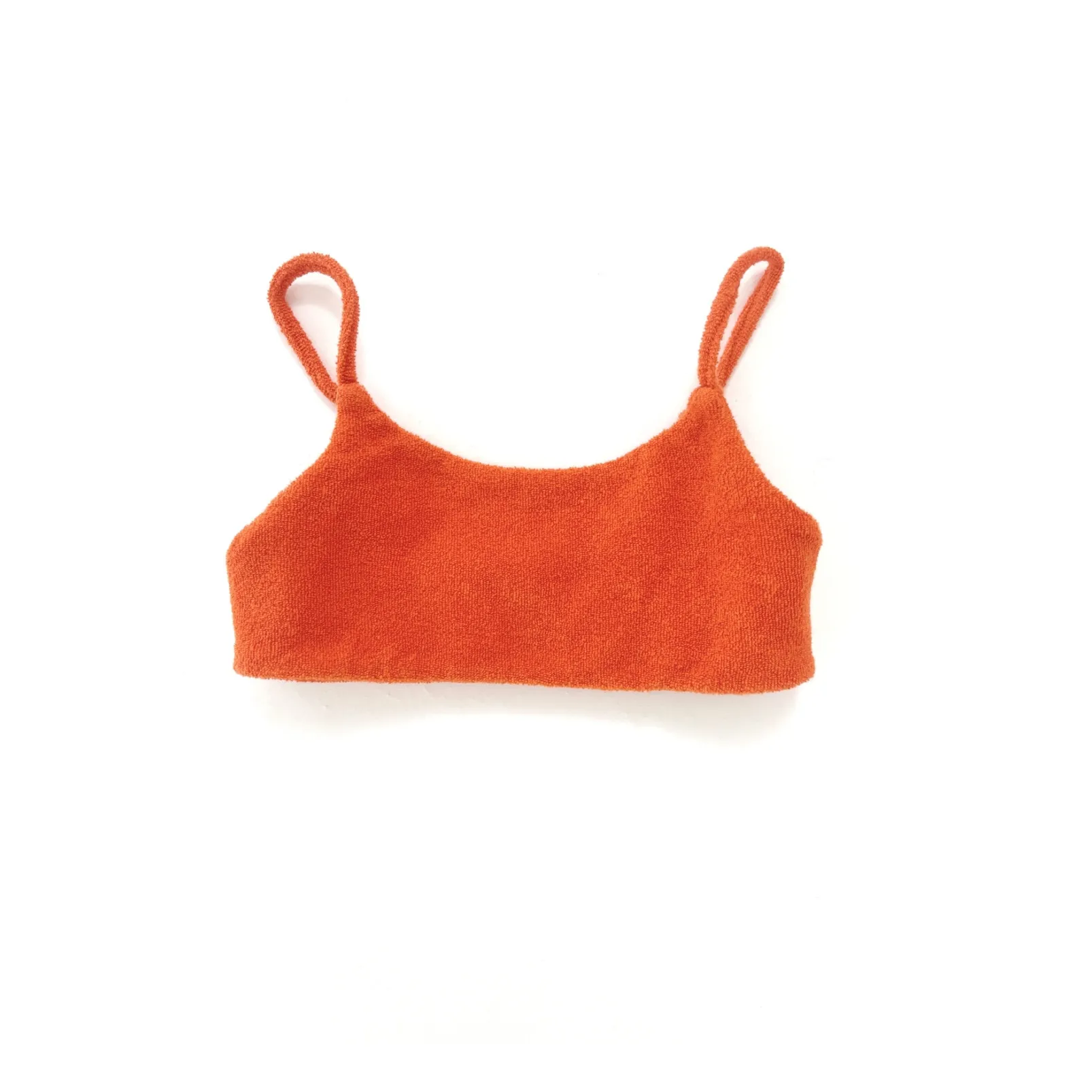 Longlivethequeen Orange Organic Cotton Terry Cloth Crop Top