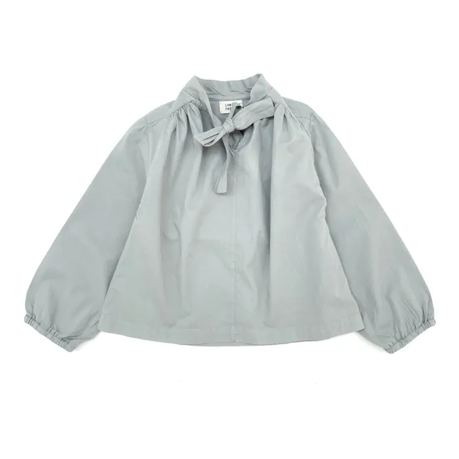 Organic Cotton Bow Blouse | Light grey