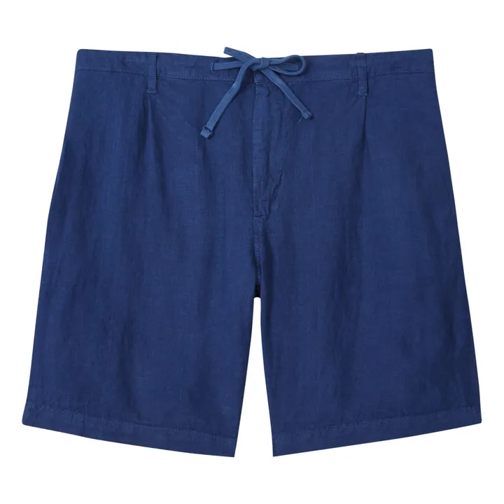 Tank Linen Bermuda Shorts | Indigo blue- Product image n°0