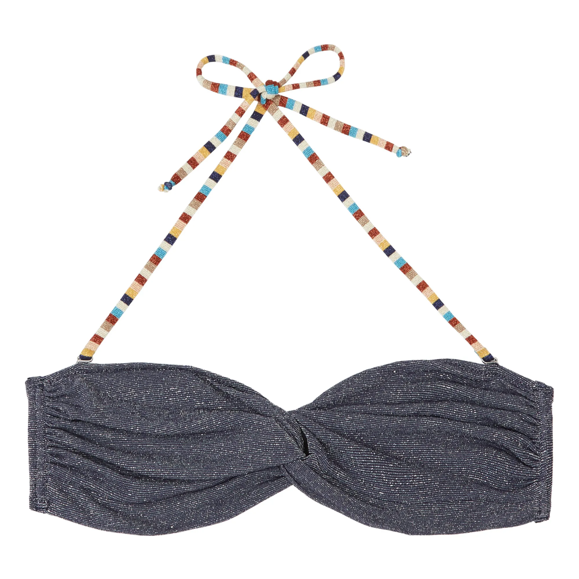 Momoni Blue Napoli Sparkly Bikini Top