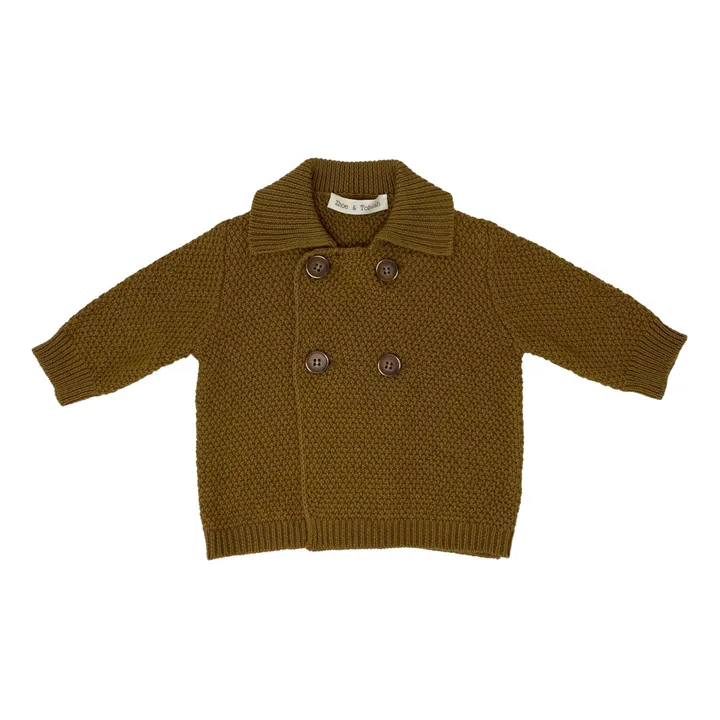 Buttoned Cardigan | Camel- Product image n°0