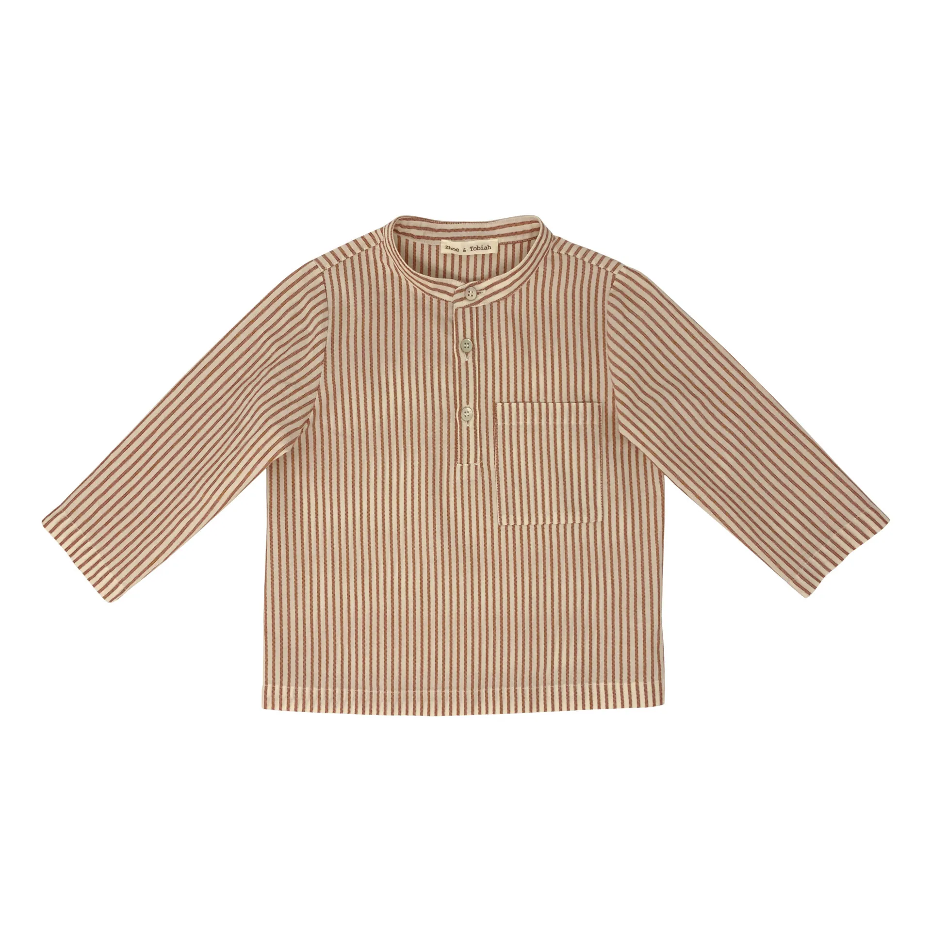 Zhoe & Tobiah Terracotta Striped Kurta