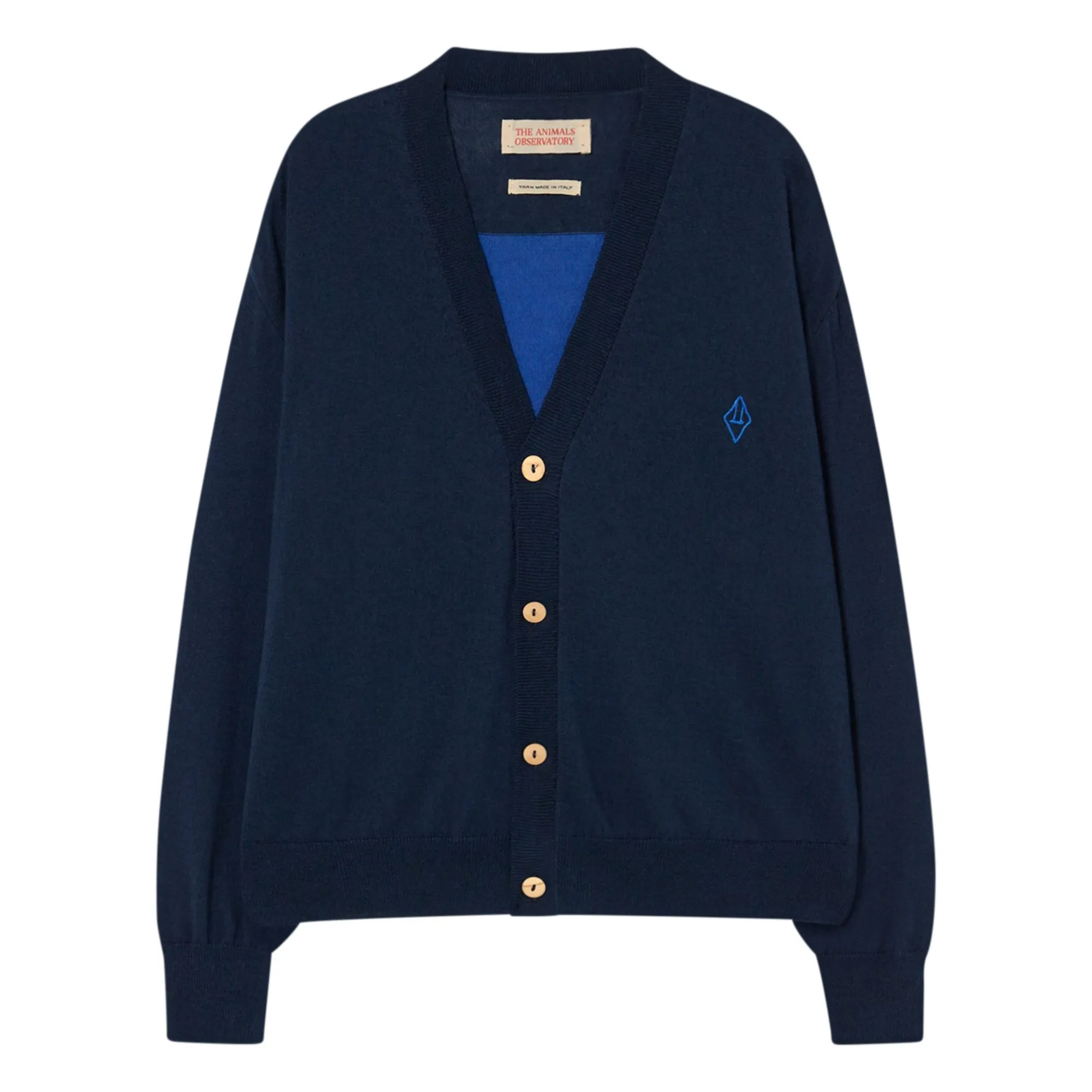 The Animals Observatory Logo Raccoon Cardigan Navy blue