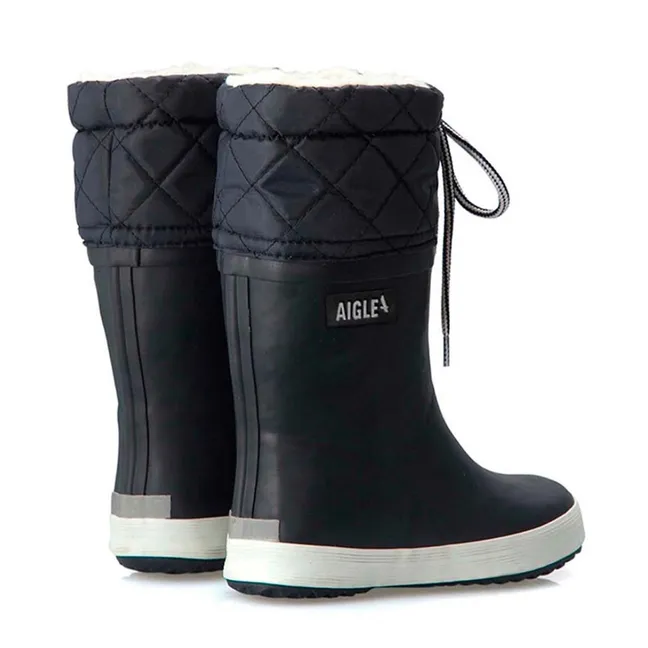 Fur-Lined Showerproof Snow Boots | Navy blue
