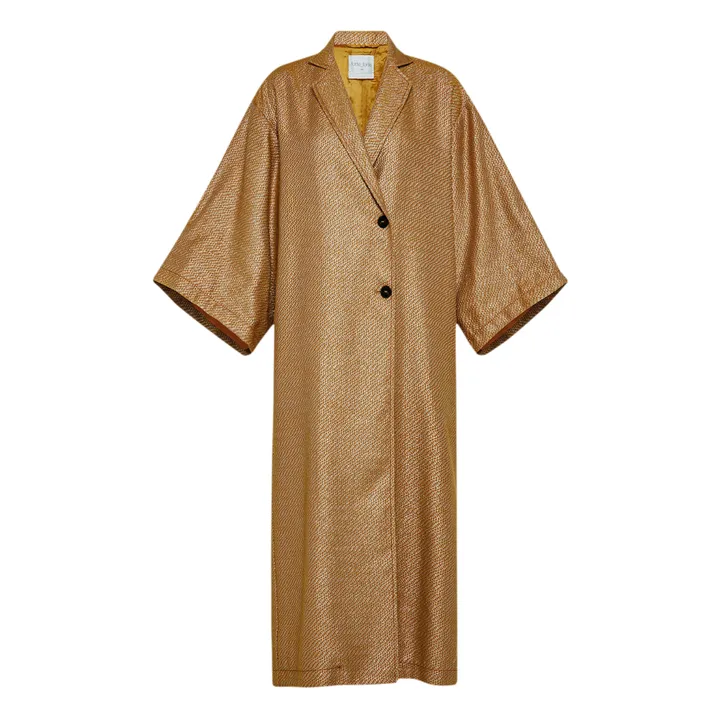 Manteau Jacquard Structuré | Caramel- Image produit n°0