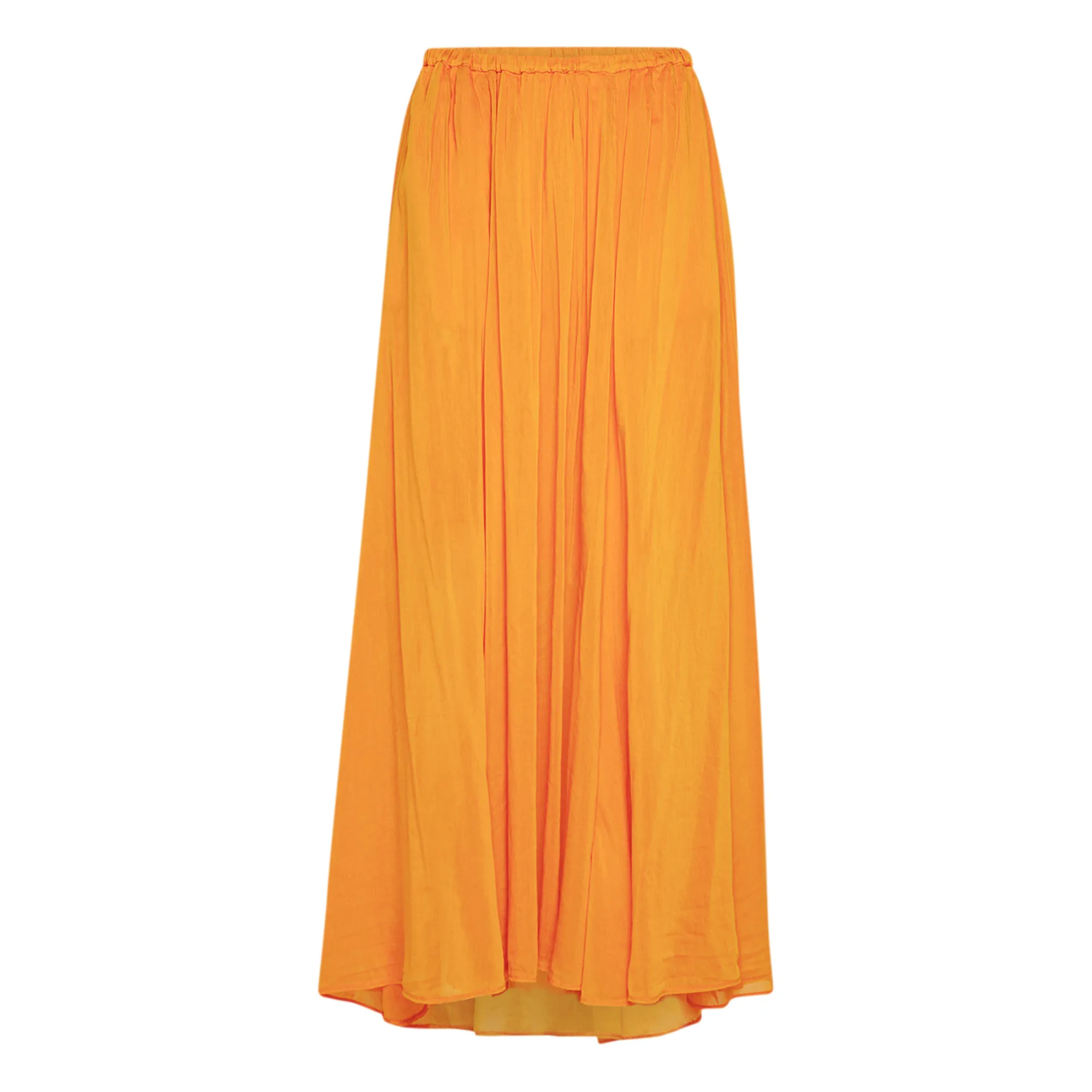 Forte Forte Orange Cotton Voile & Silk Elasticated Skirt