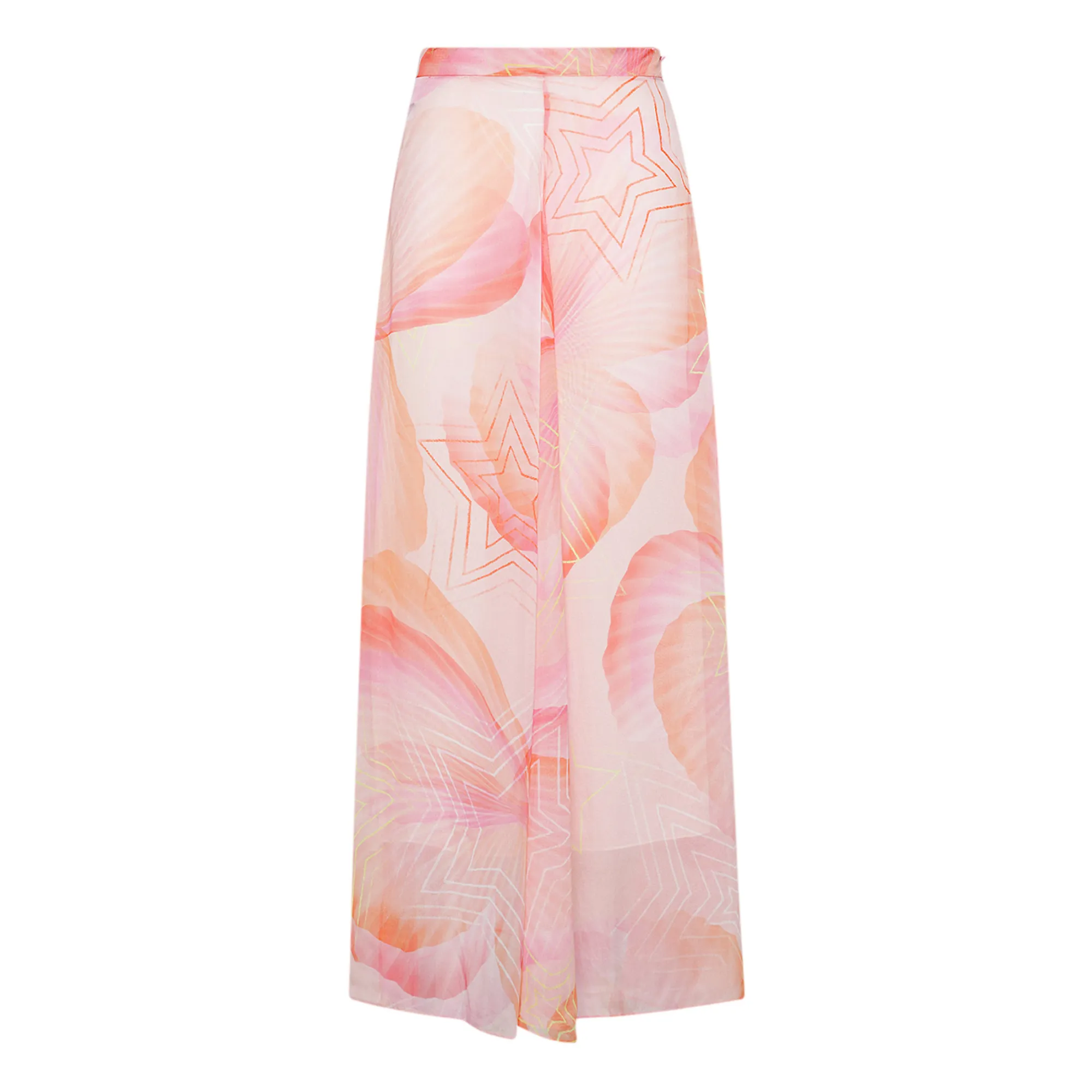Forte Forte Pink Silk Chiffon Printed Skirt 'Dream'