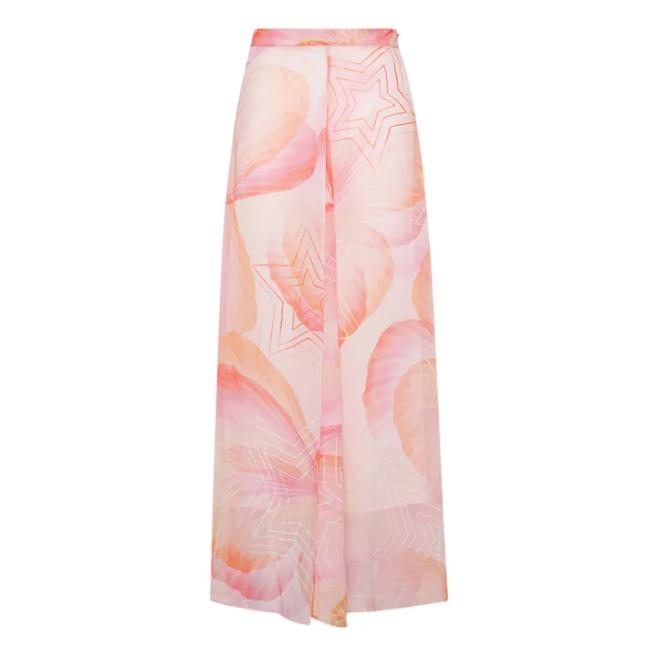 Silk Chiffon Printed  Skirt "Dream" | Pink- Product image n°0