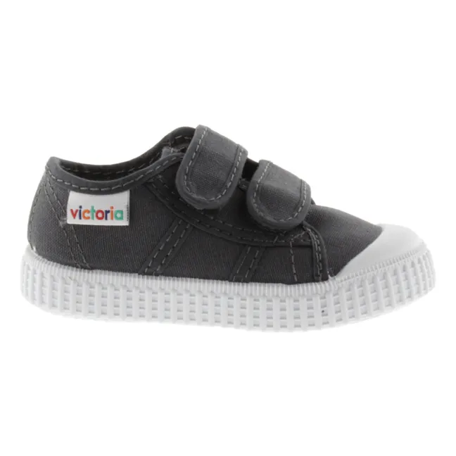 Tiras Lona Velcro Sneakers | Dark grey