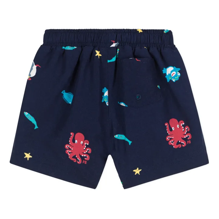 Recycled Material Elastic Swim Shorts | Navy blue- Product image n°2