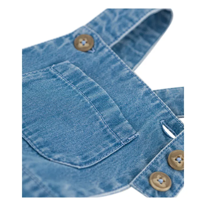 Peto corto vaquero de algodón ecológico | Azul- Imagen del producto n°4