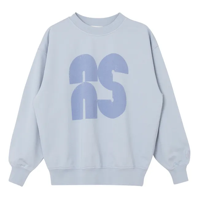 Organic Cotton Logo Sweatshirt | Grey blue