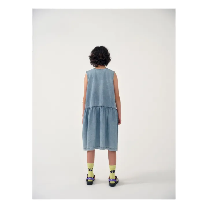 Organic Cotton Button-Up Dress | Denim bleached- Product image n°2