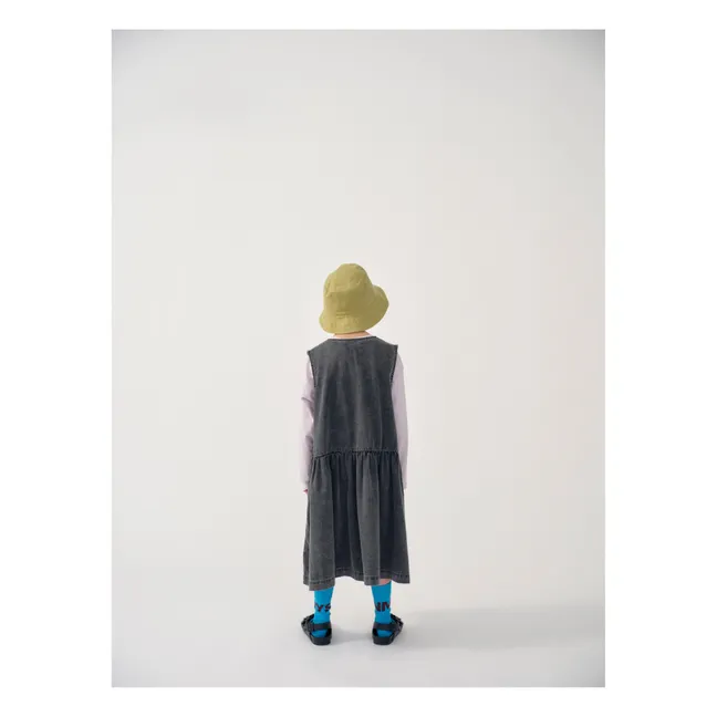 Robe Bouton Coton Bio | Denim noir