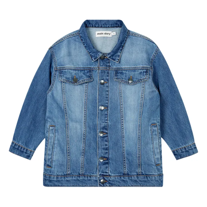 Organic Cotton Denim Jacket | Washed blue- Product image n°0