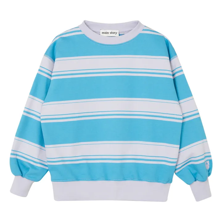 Sweatshirt gestreift Bio-Baumwolle | Blau- Produktbild Nr. 0