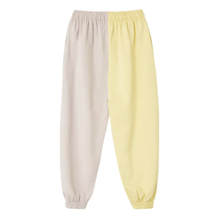 Organic Cotton Color Block Joggers | Pale yellow- Product image n°4