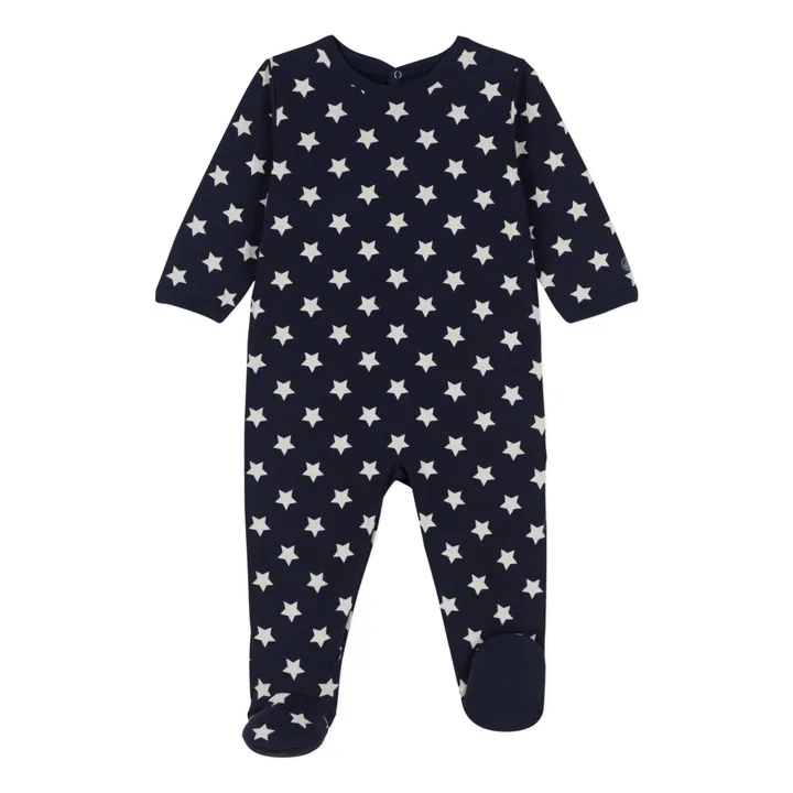 Pyjama avec Pieds Ouverture Dos Velours | Bleu marine- Image produit n°0