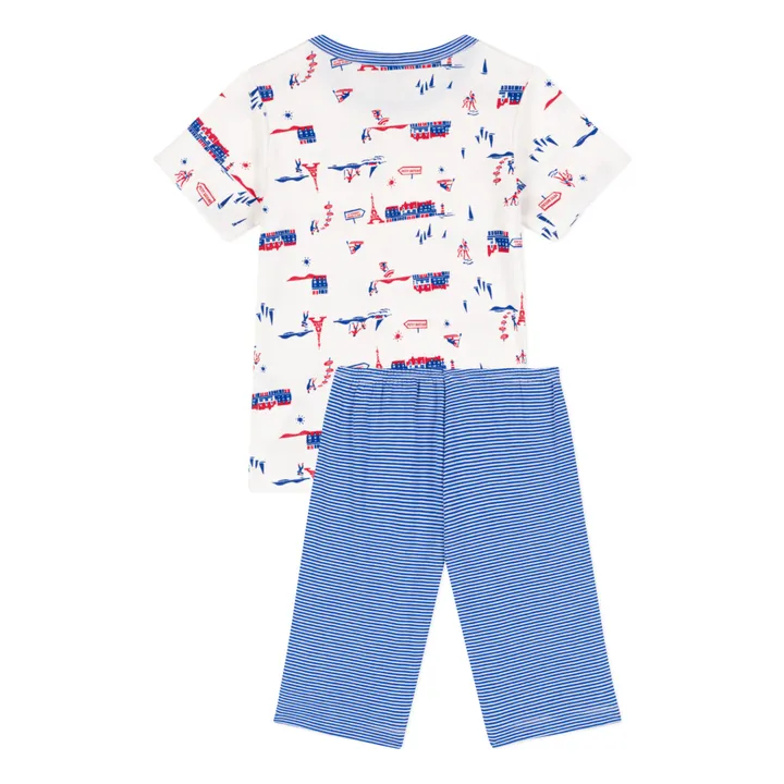 Pijama corto de algodón orgánico Le Touquet | Azul- Imagen del producto n°2