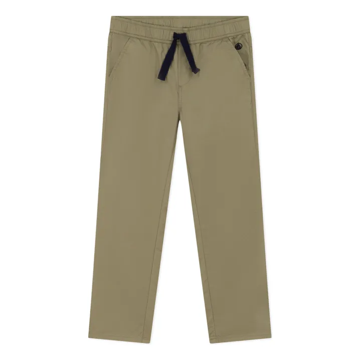 Pantalon en Serge de coton | Khaki- Image produit n°0