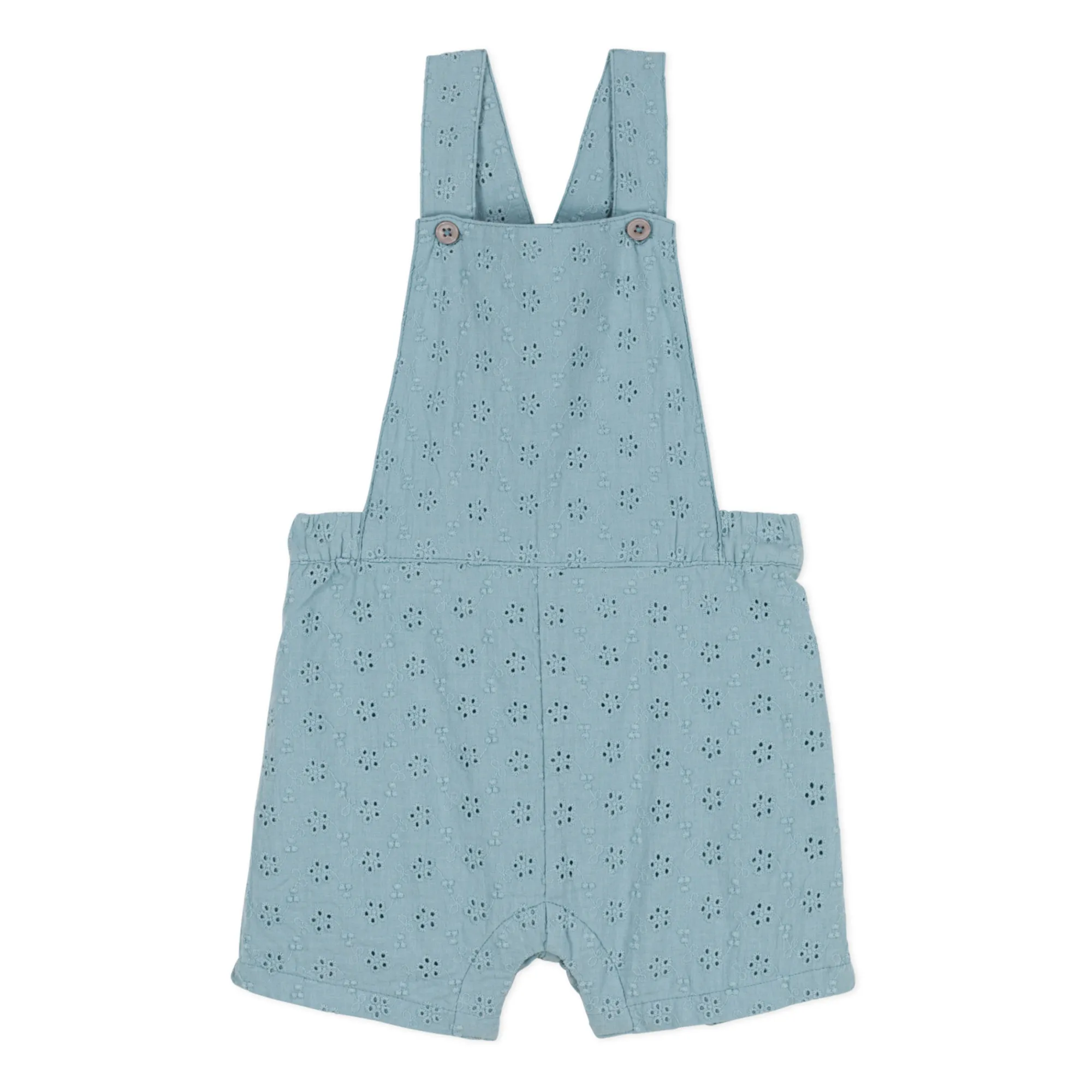 Petit Bateau Blue Broderie Anglaise Short Overalls