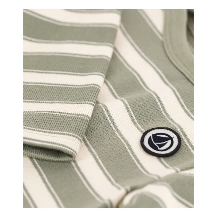 Marinepullover aus dickem, gestreiftem Jersey | Khaki- Produktbild Nr. 1