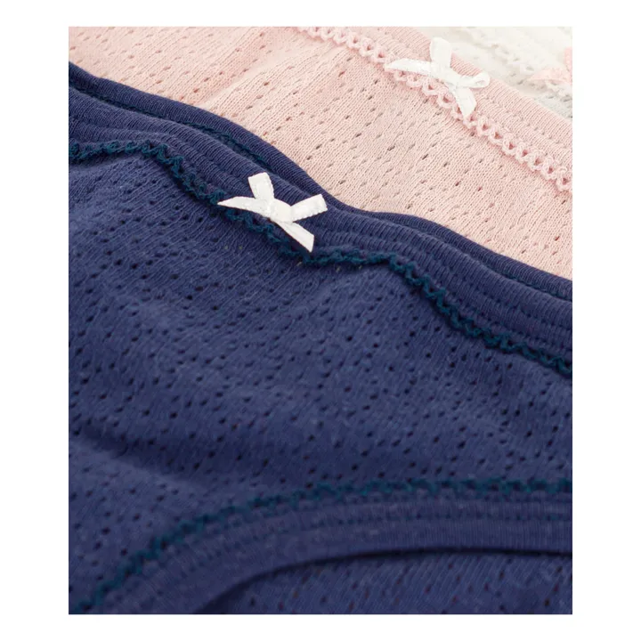 3er-Set Unterhosen einfarbig Ajourmuster Bio-Baumwolle | Seidenfarben- Produktbild Nr. 1