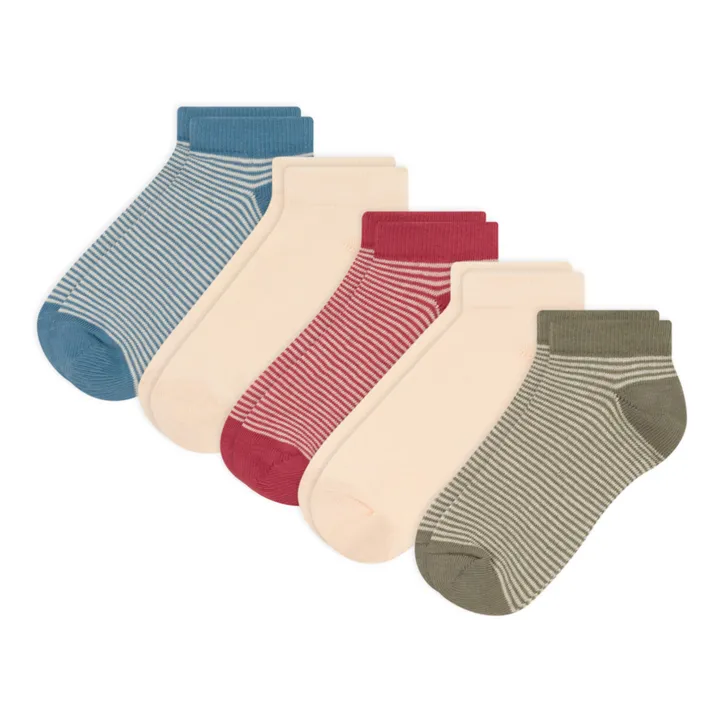 5er-Set Socken gestreift Jersey | Seidenfarben- Produktbild Nr. 0