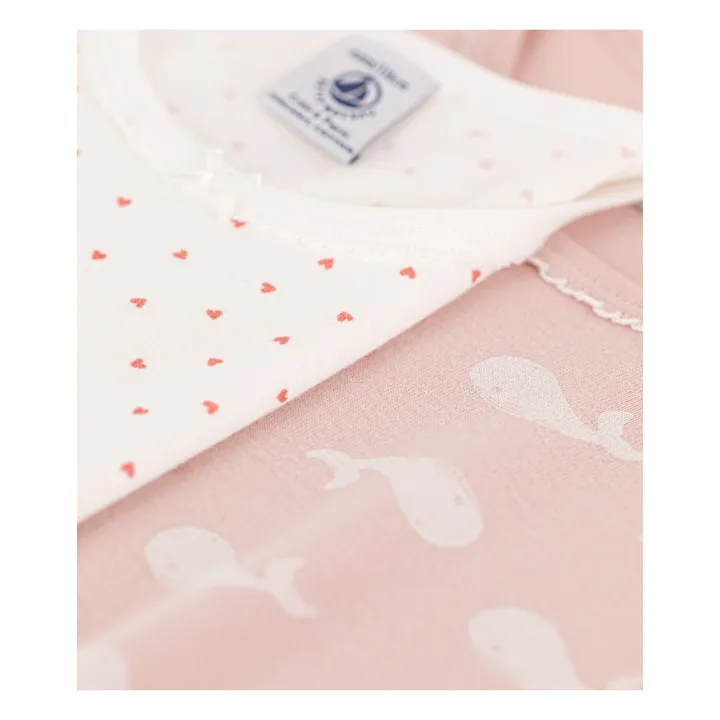 Set pigiama e pigiama corto in cotone organico | Rosa- Immagine del prodotto n°1