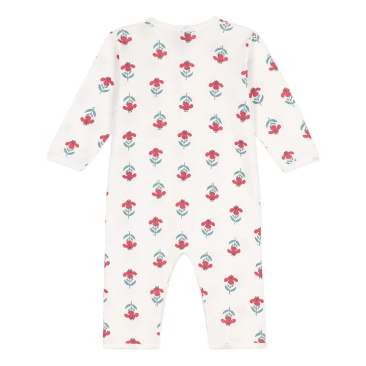 Pijama sin pies de flores de algodón ecológico Dors-Bien | Crudo- Imagen del producto n°2