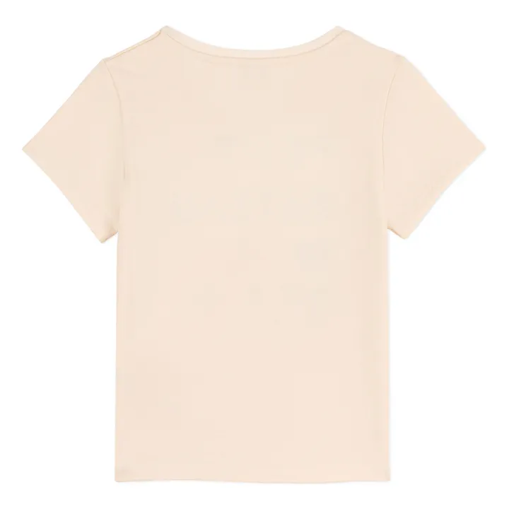 T-shirt a maniche corte in cotone organico con stampa ocean | Ecru- Immagine del prodotto n°3