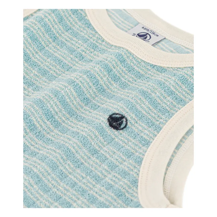 Camiseta de tirantes de rizo de algodón orgánico | Azul Cielo- Imagen del producto n°1