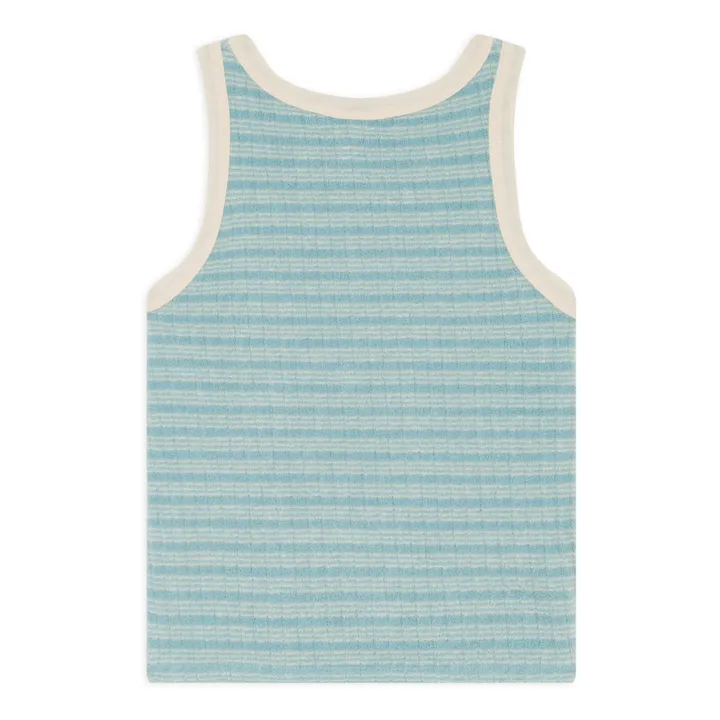 Camiseta de tirantes de rizo de algodón orgánico | Azul Cielo- Imagen del producto n°2