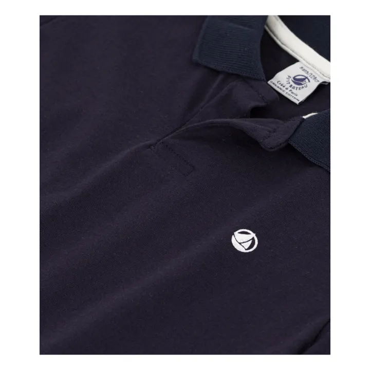 Organic Cotton Short Sleeve Polo Shirt | Navy blue- Product image n°1