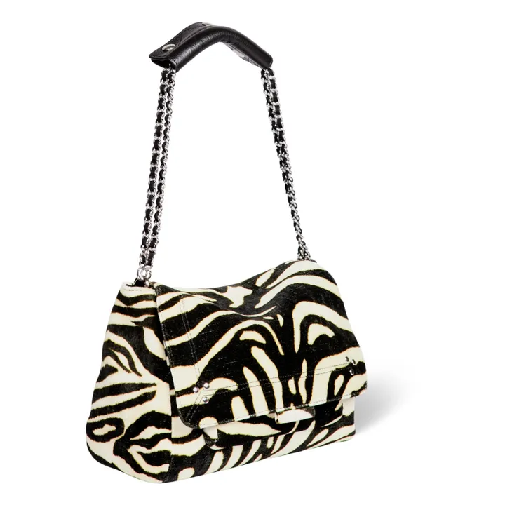 Lulu Zebra Print Handbag - M | Black- Product image n°4