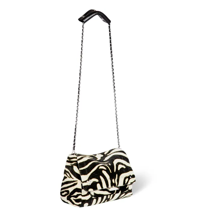 Lulu Zebra Print Handbag - M | Black- Product image n°7