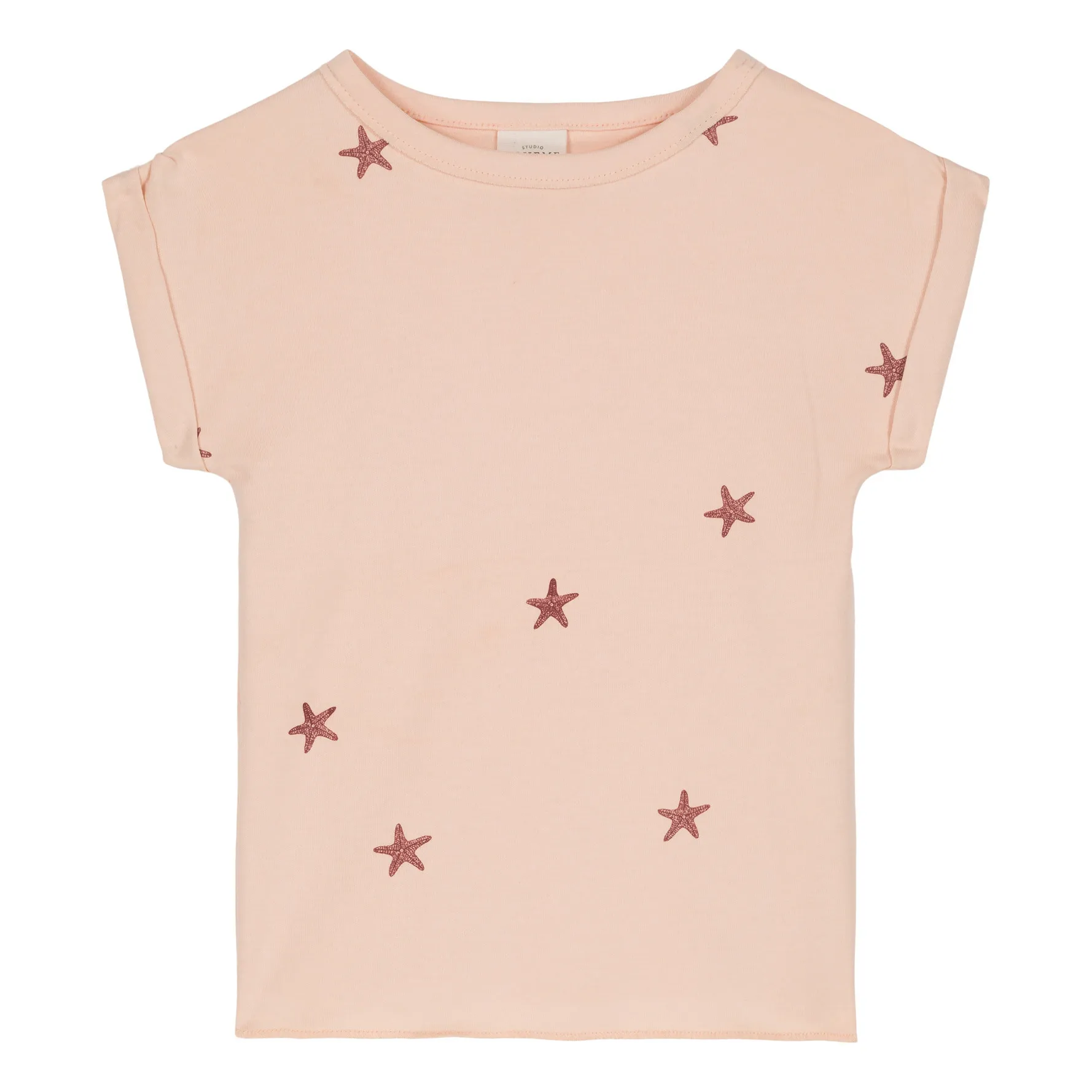 Studio Bohème Pale Pink Bama Organic Cotton Tshirt With Star Print