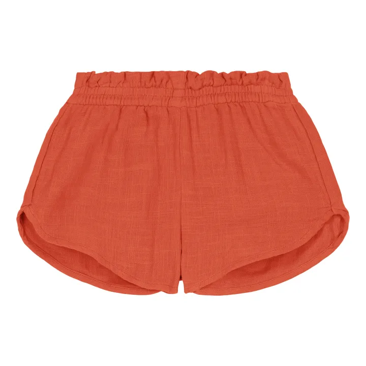 Georgette Cotton Gauze Shorts | Orange- Product image n°0