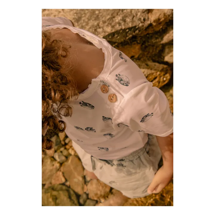 Camiseta Rio Anti UV con estampado de peces | Crudo- Imagen del producto n°3