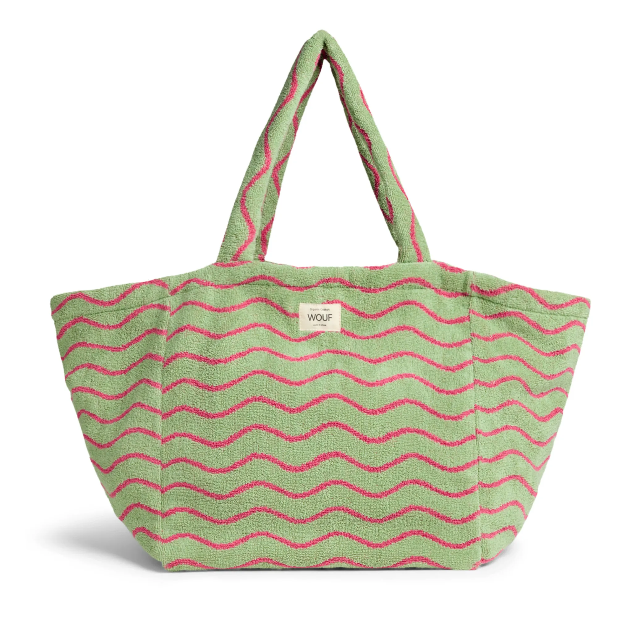 Wouf - Wavy Terry Cloth Tote Bag - Light khaki | Smallable