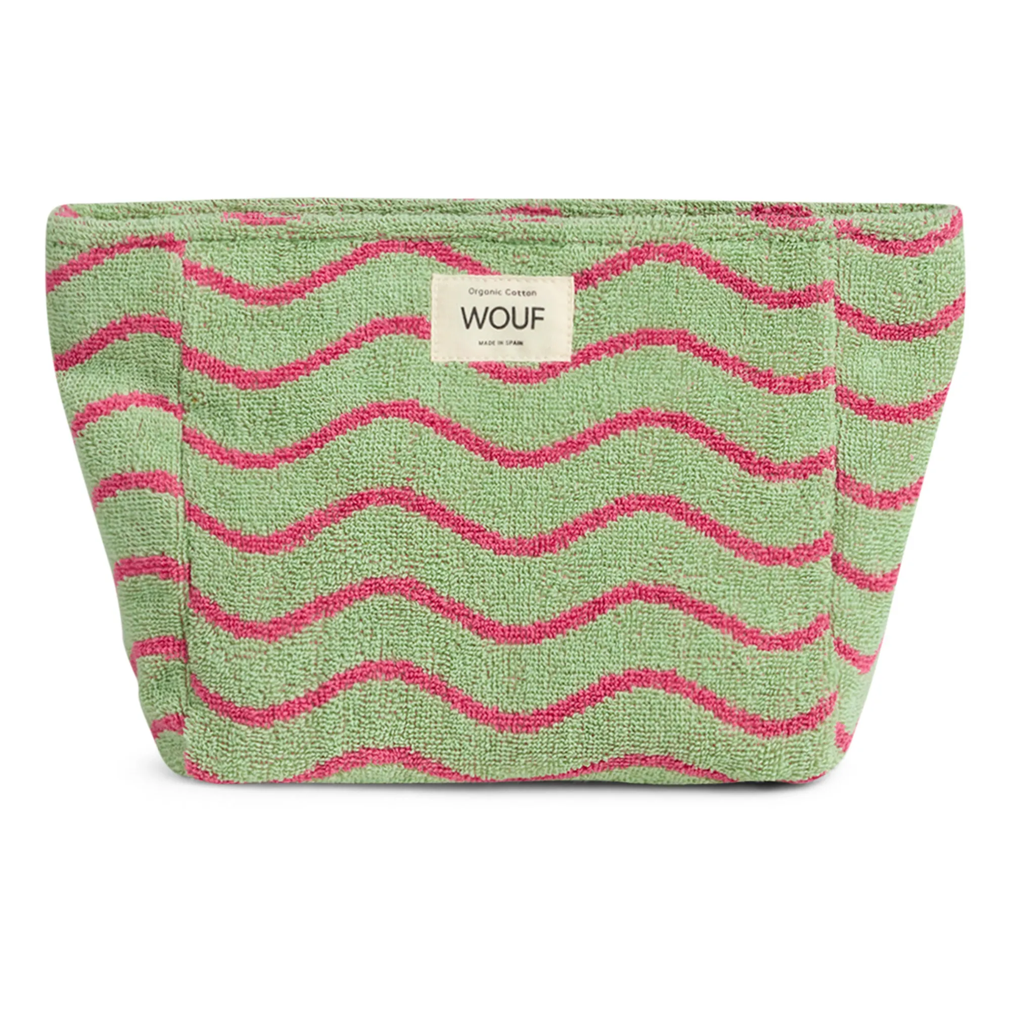 Wouf Kosmetiktasche Wavy aus Frottee Khaki clar Smallable