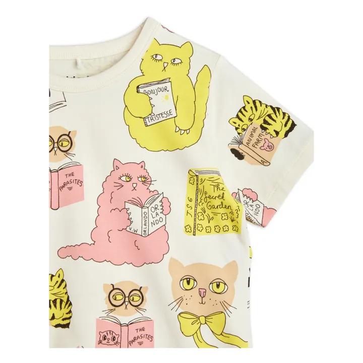 T-shirt in cotone organico gatti | Bianco- Immagine del prodotto n°2