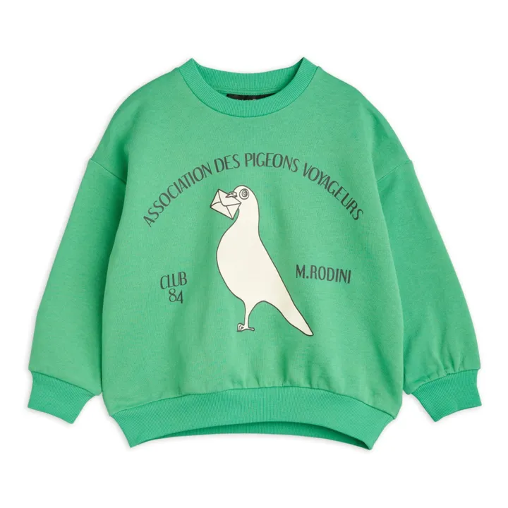 Organic Cotton Messenger Pigeon Sweatshirt | Green- Product image n°0