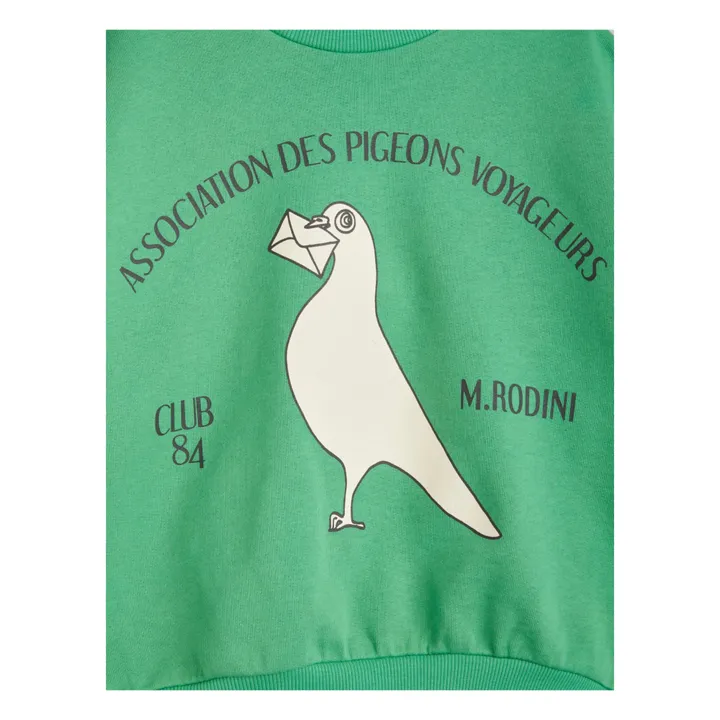 Organic Cotton Messenger Pigeon Sweatshirt | Green- Product image n°1