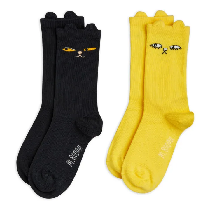 Lote de 2 pares de calcetines para gatos | Negro- Imagen del producto n°0